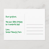 29歳の誕生日おめでとう!楽しいスター柄、虹29、名前入り ポストカード (裏面)