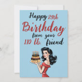 29歳の誕生日おめでとう 110ポンドの友達から ユーモア溢れるギフト 招待状 (正面)
