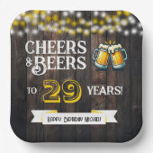 29歳の誕生日おめでとう Rustic Birthday ペーパープレート (正面)