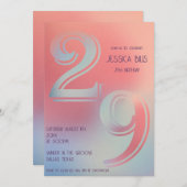 29歳の誕生日の招待状 招待状 (正面/裏面)