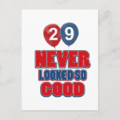 29歳の誕生日デザイン ポストカード (正面)