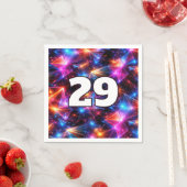 29歳の誕生日ネオンポリゴン抽象画  スタンダードカクテルナプキン (インサイチュ)