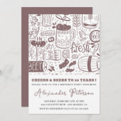 29歳の誕生日招待状メンビールヴィンテージ 招待状 (正面/裏面)