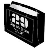 29歳の誕生日 ～ アートデコ風デザイン "29" + 名前 ラージペーパーバッグ (裏面アングル)