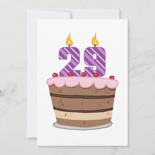 29歳オンお誕生日ケーキ カード (正面)