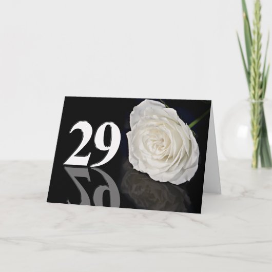 29誕生日カード(白いバラのクラシック) カード (正面)