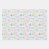 29誕生日パステルピンクケーキプレゼントバルーン ラッピングペーパーシート (正面)