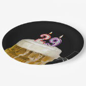 29誕生日ビールオンブラック紙プレート ペーパープレート (アングル)