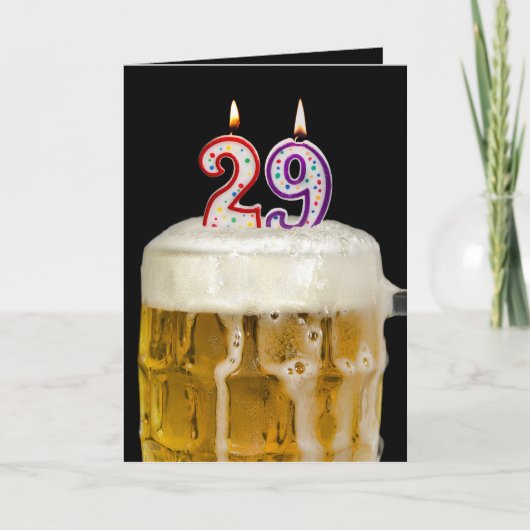 29誕生日ビールオンブラック カード (正面)