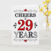 29誕生日応援の赤い白の黒 カード (黄色い花)