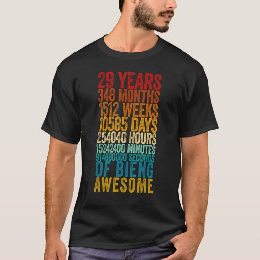 29誕生日旧メートル29歳 Tシャツ (正面)