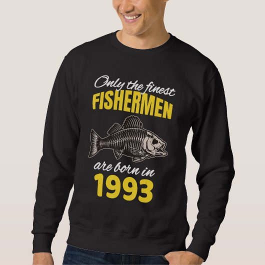 29誕生日漁民は1993生まれ年の魚釣り スウェットシャツ (正面)