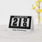 29誕生日用ブラックオドメータ カード (黄色い花)