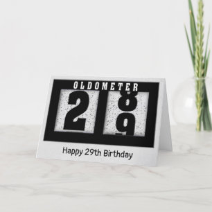 29誕生日用ブラックオドメータ カード