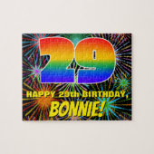 29誕生日:おもしろいカラフル花火 ジグソーパズル (横)