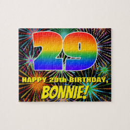 29誕生日:おもしろいカラフル花火 ジグソーパズル