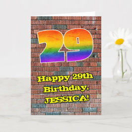 29誕生日:おもしろいグラフィティインスパイアレインボー29 カード