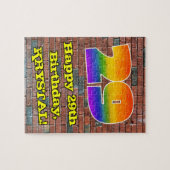 29誕生日:おもしろいグラフィティインスパイアレインボー29 ジグソーパズル (横)