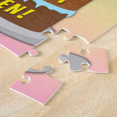 29誕生日:おもしろいケーキとキャンドル+名前をカスタムする ジグソーパズル (側面)