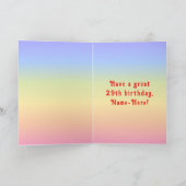 29誕生日—おもしろいケーキ&キャンドル、名前をカスタムする付き カード (内部)