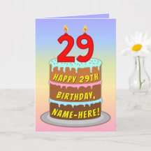 29誕生日—おもしろいケーキ&キャンドル、名前をカスタムする付き