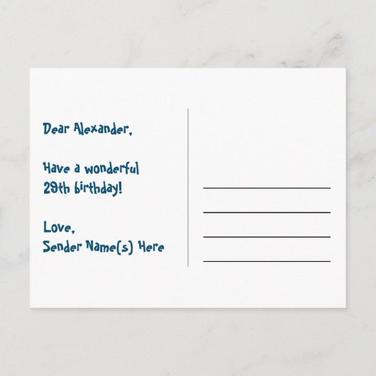 29誕生日-おもしろい花火パターン+虹29 ポストカード (裏面)