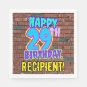 29誕生日~おもしろい、アーバングラフィティインスパイアルック スタンダードランチョンナプキン (正面)