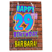 29誕生日:おもしろい、アーバングラフィティインスパイアルック ミディアムペーパーバッグ (正面)