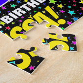 29誕生日:おもしろい、スターカラフル・フィールド・パターン ジグソーパズル (側面)