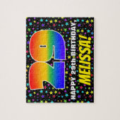 29誕生日:おもしろい、スターカラフル・フィールド・パターン ジグソーパズル (縦)