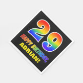 29誕生日:はっきりした,おもしろい,シンプル虹, 29 スタンダードランチョンナプキン (角)