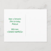 29誕生日:はっきりした,おもしろい,シンプル虹， 29 ポストカード (裏面)