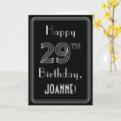 29誕生日:アールデコスタイル# 29および名前をカスタムする カード (黄色い花)