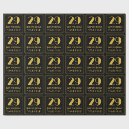 29誕生日～アールデコ見るインスパイア"29"，名前 ラッピングペーパー