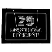 29誕生日:インスパイアアールデコの外観「29」 & Name ラージペーパーバッグ (裏面)