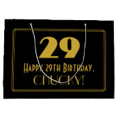 29誕生日:インスパイアアールデコの外観「29」 & Name ラージペーパーバッグ (裏面)