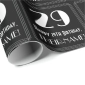 29誕生日-インスパイアアールデコルック"29",名前 ラッピングペーパー (ロールコーナー)