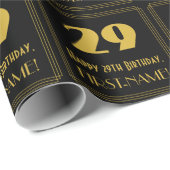 29誕生日-インスパイアアールデコルック"29" & Name ラッピングペーパー (ロールコーナー)