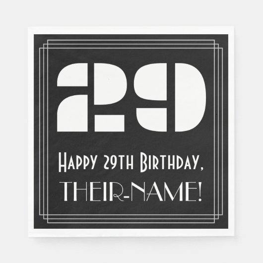 29誕生日:インスパイアアールデコ検索"29" +名前 スタンダードランチョンナプキン (正面)