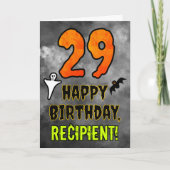 29誕生日:エリーハロウィーンテーマ+名前をカスタムする カード (正面)