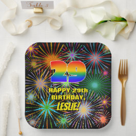 29誕生日:カラフルおもしろい祝賀花火 ペーパープレート