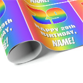 29誕生日: カラフル、おもしろいレインボーパターン# 29 ラッピングペーパー (ロールコーナー)