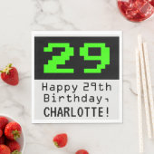 29誕生日 – ネディ/オタク系のスタイル「29」と名前 スタンダードランチョンナプキン (インサイチュ)