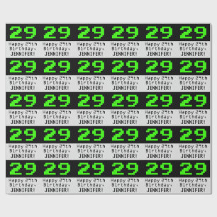 29誕生日 – ネディ/オタク系のスタイル「29」と名前 ラッピングペーパー