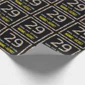 29誕生日:フローラ花数名前をカスタムする ラッピングペーパー (角)