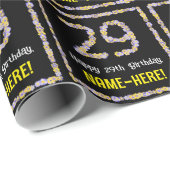 29誕生日:フローラ花数名前をカスタムする ラッピングペーパー (ロールコーナー)