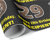 29誕生日：名前フェイク&木目パターン「29」 ラッピングペーパー (ロールコーナー)