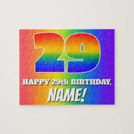 29誕生日— 数々の – 色レインボーパターン「29」 ジグソーパズル
