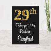 29誕生日~豪華エレガントなフェイク金ゴールドルック# カード (正面)