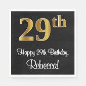 29誕生日~豪華エレガントなフェイク金ゴールドルック# スタンダードランチョンナプキン (正面)